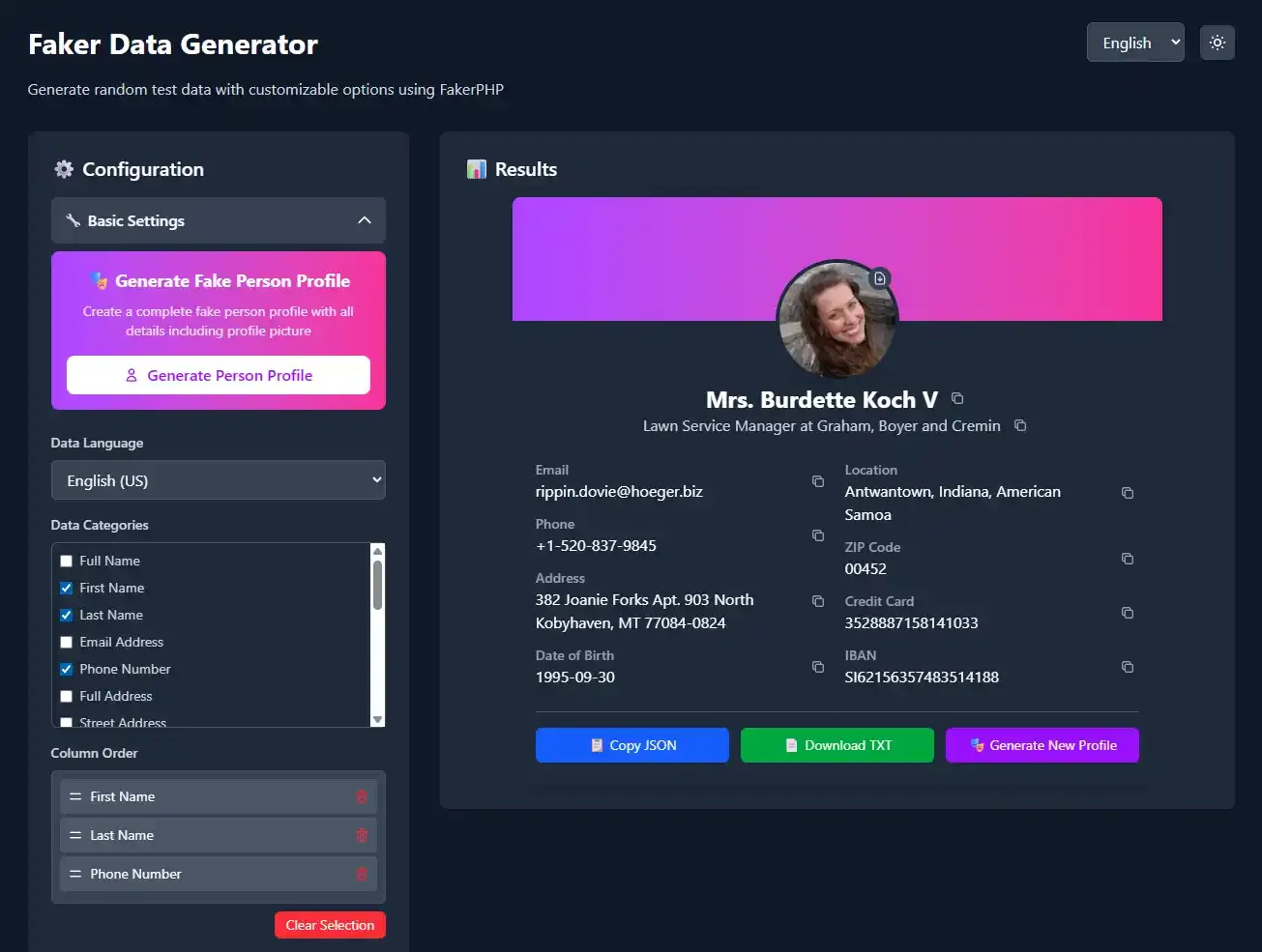 FakeMe - Random Data Generator