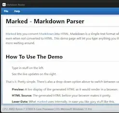 Markdown Reader Markdown Reader Application Screenshot